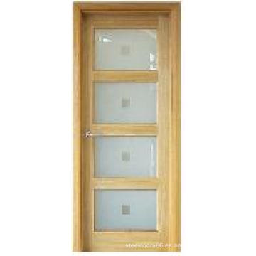 Puerta interior de madera con panel de vidrio (KD20A-G) (puerta interior de madera)